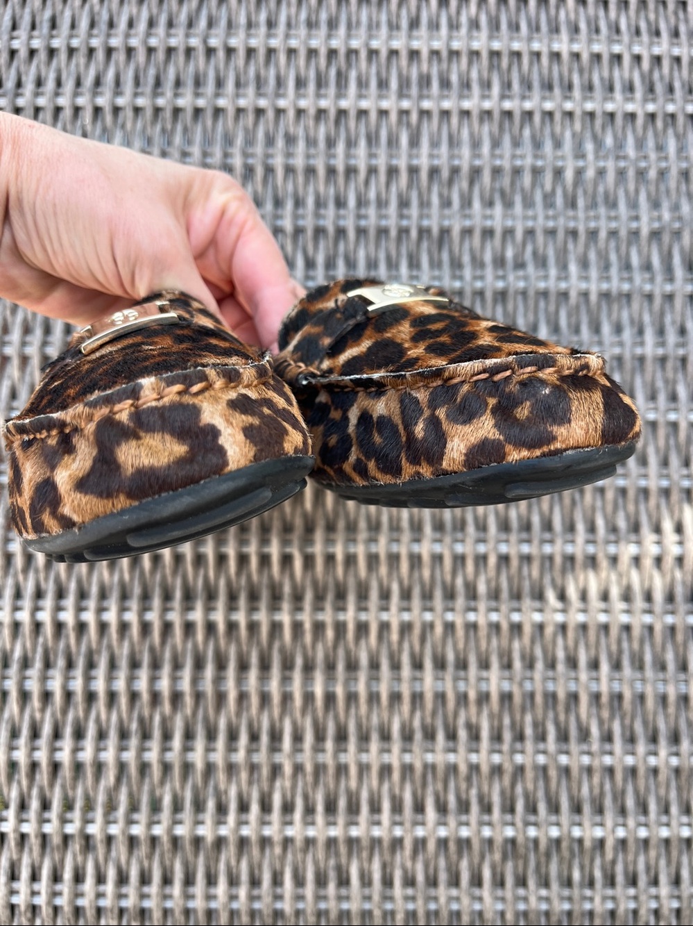 Giani Bernini Leopard Print Calf Hair Loafers Moccasins Flats 9.5 - Picture 6 of 8
